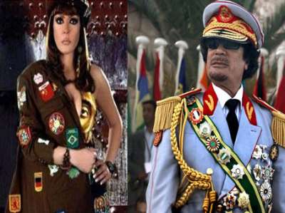 لوسي بملابس معمر القذافي ..صورة تثير الضحك على فيسبوك
