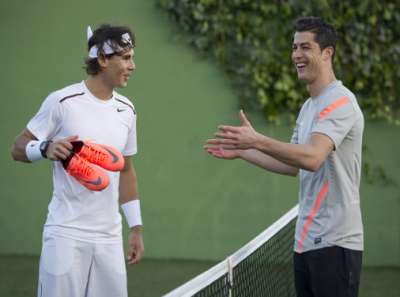 Cristiano Ronaldo beat Nadal in the tennis match
