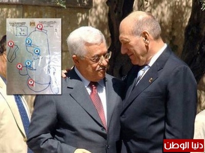 شاهد صورة خارطة فلسطين المرسومة بيد الرئيس :انسحاب اسرائيلي من القدس وسيطرة كاملة على الاقصى..وقطاع غزة بمساحة أكبر
