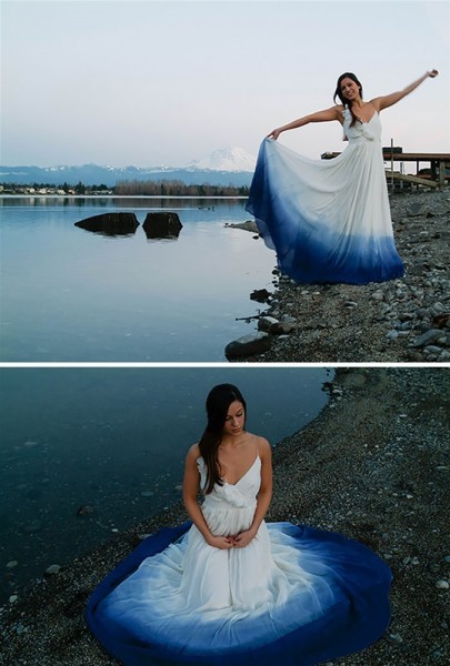 فستان زفاف بذيل ملون أحدث صيحة في عالم الموضة 3910698580