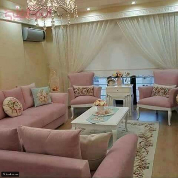 غرف معيشة مودرن باللون الوردي  3910949443