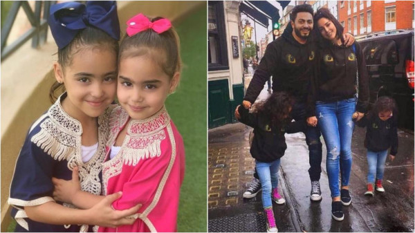 تامر حسني وبسمة بوسيل يحتفلان بعيد ميلاد ابنتيهما
