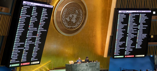 "الجمعية العامة" تعتمد بالأغلبية قرار سيادة شعب فلسطين الدائمة على موارده الطبيعية