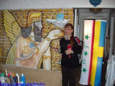 السويد:الفنانة التشكيلية هناء جواد...لوحات عراقية من عبق التاريخ