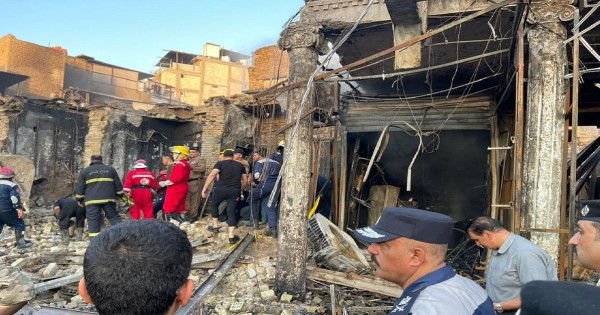 العراق: مصرع أربعة أشخاص جراء حريق في سوق كربلاء