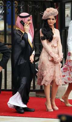 بالصور..الامير الوليد بن طلال وزوجته في الزفاف الملكي البريطاني