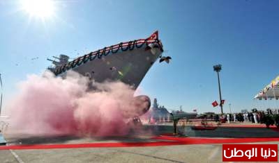 بالصور..تركيا تحتفل بصناعة أول سفينة حربية ذات الهيبة‏