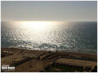 شاطئ غزة بالصور
