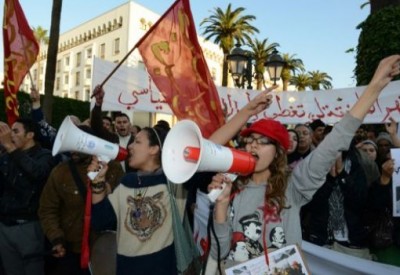 المئات يتظاهرون في مدن مغربية في الذكرى الثانية لتأسيس "حركة 20 فبراير"