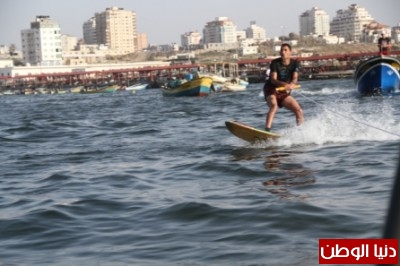 شاهد بالصور ... أول عرض تزلج في غزة