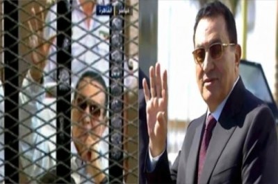 مبارك يشتكي من سوء تهوية غرفته بمستشفى سجن طرة