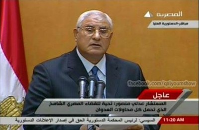 بالفيديو : عدلي منصور يؤدي اليمين رئيسا لمصر