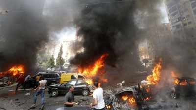 فيديو يكشف لحظة انفجار الضاحية الجنوبية في بيروت