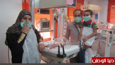 بالصور: سيدة تلحمية تنجب 4 توائم من الإناث في  المستشفى العربي بنابلس
