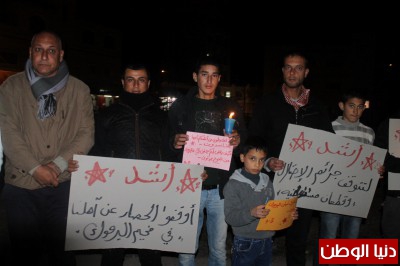 الجبهة الديمقراطية لتحرير فلسطين محافظة طوباس والأغوار الشمالية تضيء الشموع تضامنا مع أهلنا في مخيم اليرموك