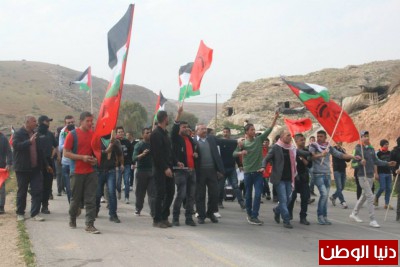 في الذكرى الخامسة والاربعين لانطلاقتها الجهة الديقراطية تنظيم مسيرة على لحاجز الحمرا الاحتلالي
