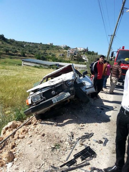 ست إصابات ما بين الخطيرة والمتوسطة بحادث تصادم مركبتين جنوب محافظة قلقيلية