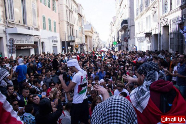 مظاهرة جماهيرية حاشدة دعماً لفلسطين في مارسيليا