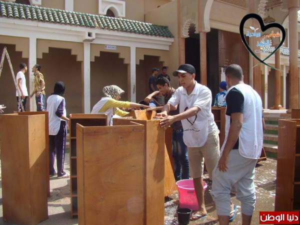 جمعية شباب مبادرة الخير بتارودانت في حملة لصباغة و تنظيف مسجد الحسن الأول ومرافقه