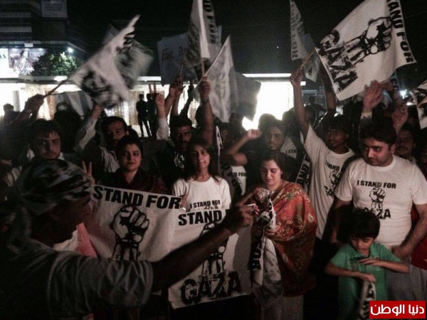 مسيرة تضامنية في مدينة لاهور ينظمها الاتحاد العام لطلبة فلسطين - باكستان