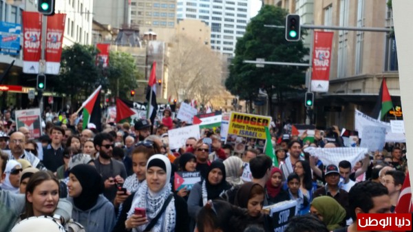 مسيره في سيدني-استراليا تضامن مع غزه