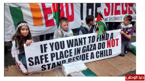 مظاهرات حاشدة في ١٦مدينة وبلدة في أيرلندا ضد العدوان الاسرائيلي على غزة