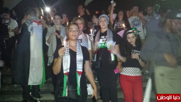مسيرة شموع تنديدا بالعدوان الاسرائيلي على غزة في لاويه لوزيانا