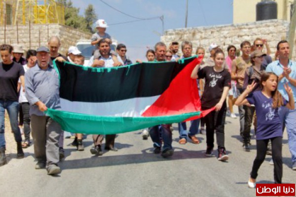 الاحتلال يقمع مسيرة النبي صالح التضامنية مع غزة