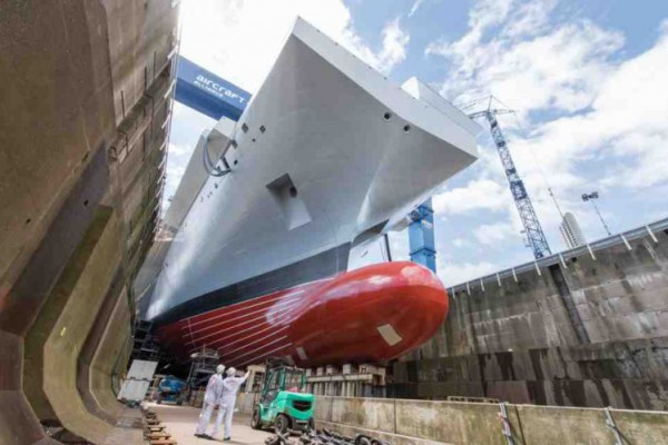 بناء أكبر سفينة حربية للبحرية البريطانية على الإطلاق