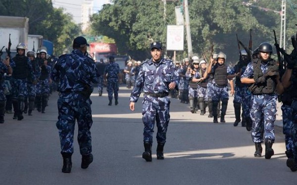 مسير عسكري لقوات شرطة التدخل وحفظ النظام بمدينة غزة