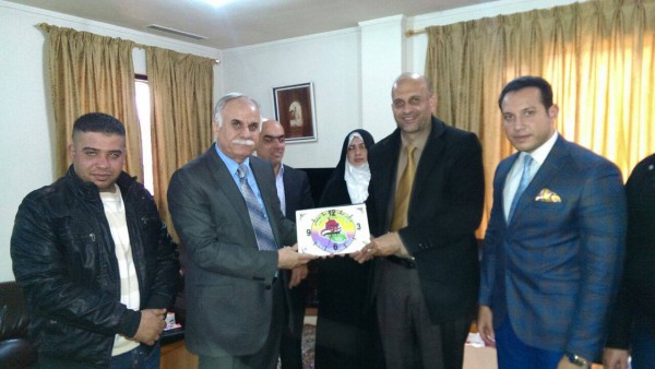 السفير الفلسطيني لدى العراق يستقبل وفداً من برلمان الشباب العراقي في مقر السفارة