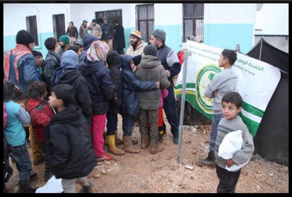 الحملة الوطنية السعودية تغطي كامل مخيمات النازحين السوريين في حلب بكسوة الشتاء استكمالاً لما بدأته منذ أسابيع