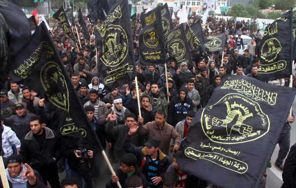 مسيرة حاشدة للجهاد الاسلامي في غزة للتنديد بالإرهاب الاسرائيلي