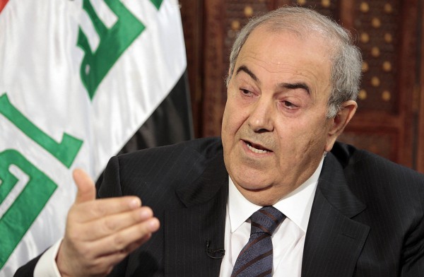 الدكتور اياد علاوي نائب رئيس الجمهورية يدعو الى وحدة جميع العراقيين وتضامنهم لمواجهة التحدي اﻻرهابي