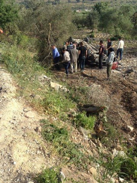 إصابة نتيجة حادث سير إنقلاب مركبة شرق طولكرم