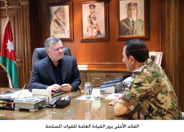 الملك عبدالله الثاني القائد الأعلى للقوات المسلحة يزور القيادة العامة للقوات المسلحة