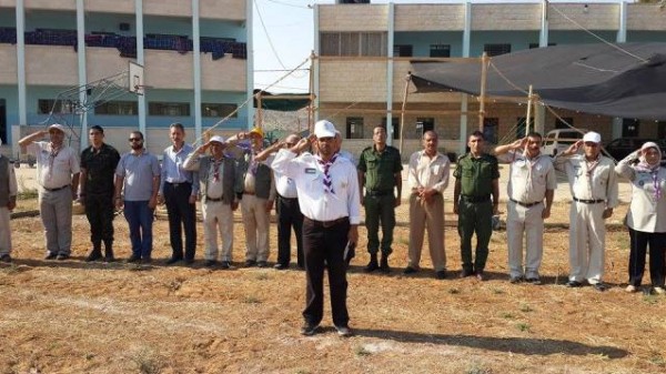 قوات الأمن الوطني الفلسطيني تشارك في افتتاح مخيم كشفي في مدرسة الزبابدة الثانوية