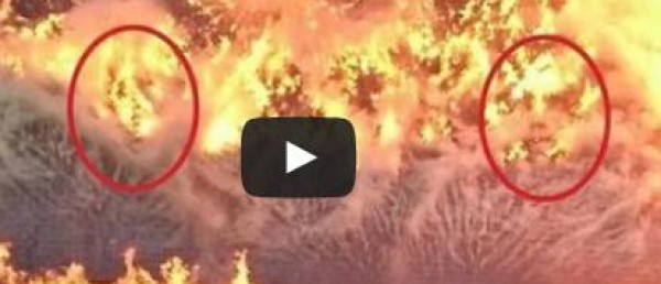 صور حريق كنيسة تكشف مشهدا عجيبا لـ "وجوه" وسط النيران .. فيديو