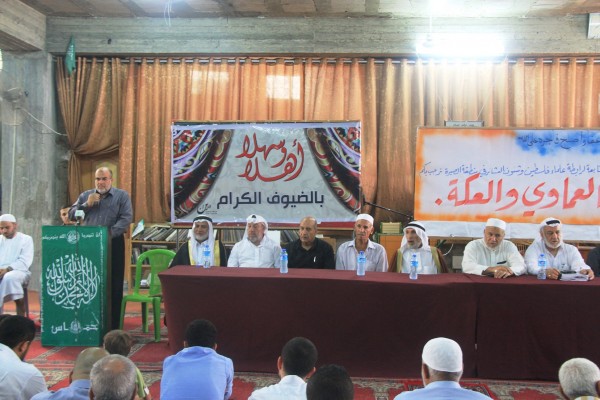 رابطة علماء فلسطين تعقد مراسم الصلح بين عائلتي العماوي و العكة بغزة
