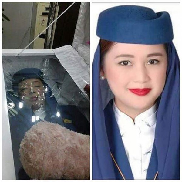 صورة مؤثرة .. مضيفة فلبينية شابة تدفن بزي الخطوط السعودية تنفيذاً لوصيتها ‎