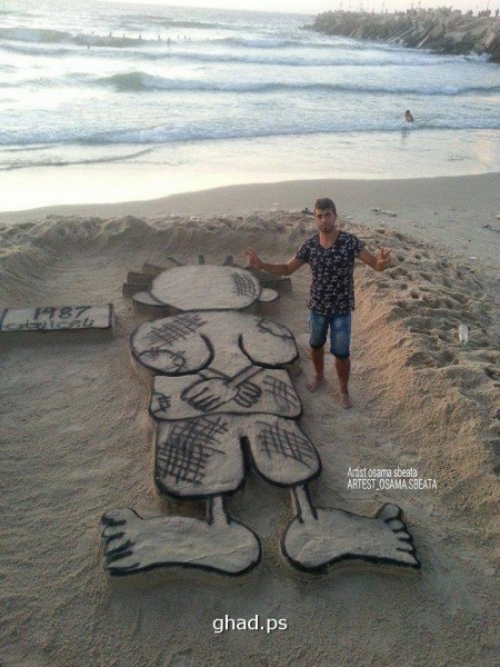 حنظلة على شواطئ "غزة"
