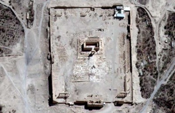 صور التقطتها اقمار اصطناعية تؤكد تدمير معبد بل في تدمر