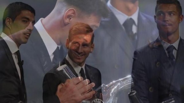 فيديو - سواريز حاول عض ميسي خلال حفل اليوفا