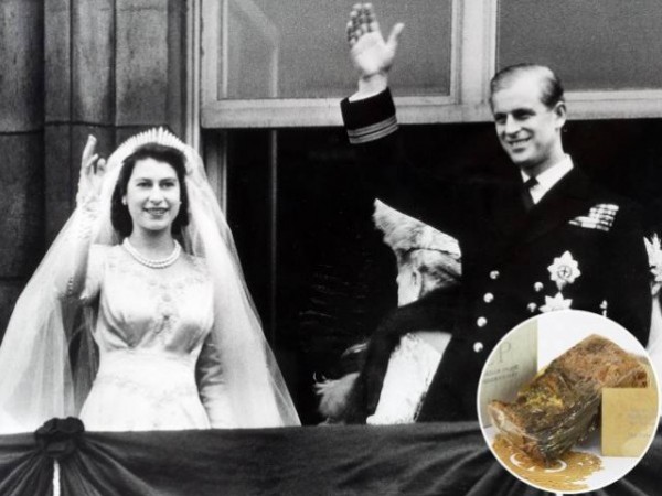 بالصور.. قطعة حلوى من زفاف الملكة إليزابيث الثانية قبل 68 عام للبيع في مزاد