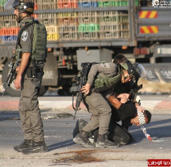 قوات الاحتلال تعتقل أربع شبان أثناء المواجهات على مدخل اريحا الجنوبي