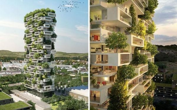 إيطالي يبني برجاً سكنياً تغطيه الأشجار بالكامل