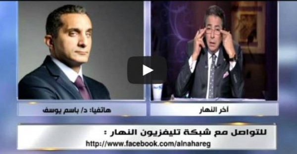 محمود سعد بيتحرش بباسم يوسف على الهواء