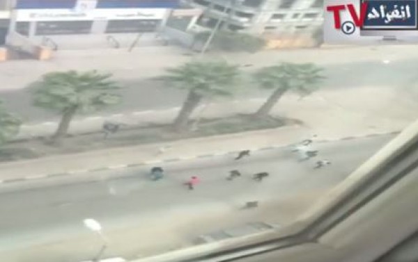 لحظة إطلاق النار على السائحين بشارع الهرم