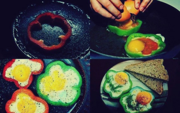 بالفيديو ... طريقة قلي البيض داخل شرائح الخضروات الملونة: إفتحي شهية أطفالك