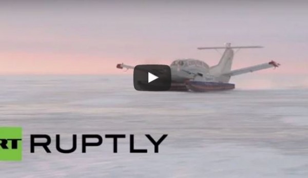 بالفيديو.. طائرات وحوامات روسية تتزلج على الجليد